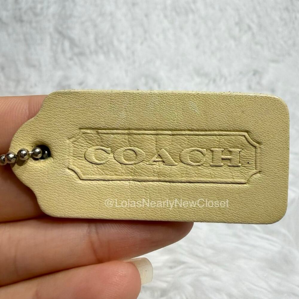 2" Vintage COACH Yellow Fob Bag Charm Hang tag Hangtag